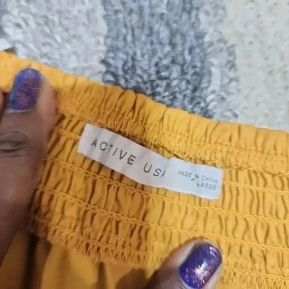 Bubble Sleeve W/bow Tie Off The Shoulder W/crochet Lace Cotton Woven Top… - Picture 6 of 9